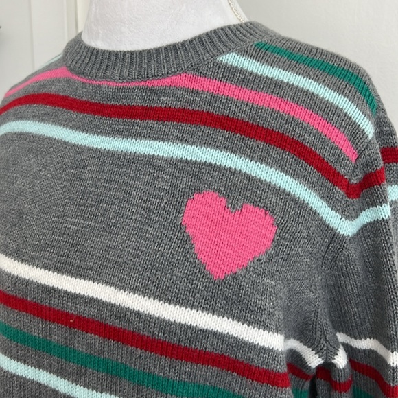 St John’s Bay Crew Neck Heart Sweater Size XL - Picture 2 of 6